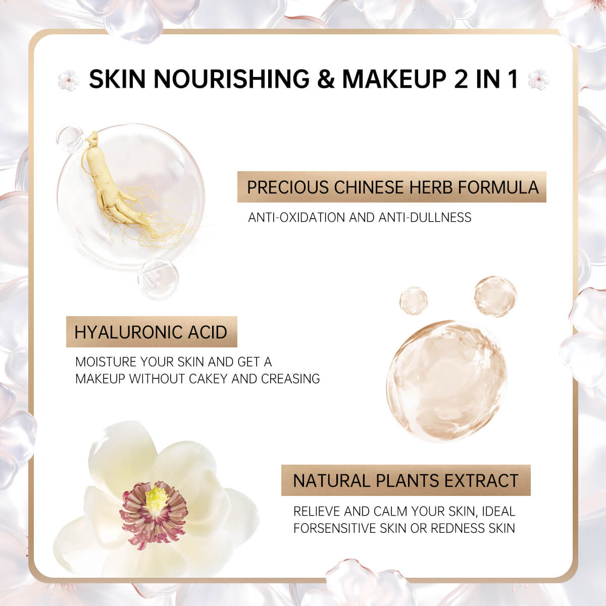 CATKIN Flawless Glow Long Lasting Cushion Foundation Skin Nourishing & Makeup 2 In 1 Natural Finish