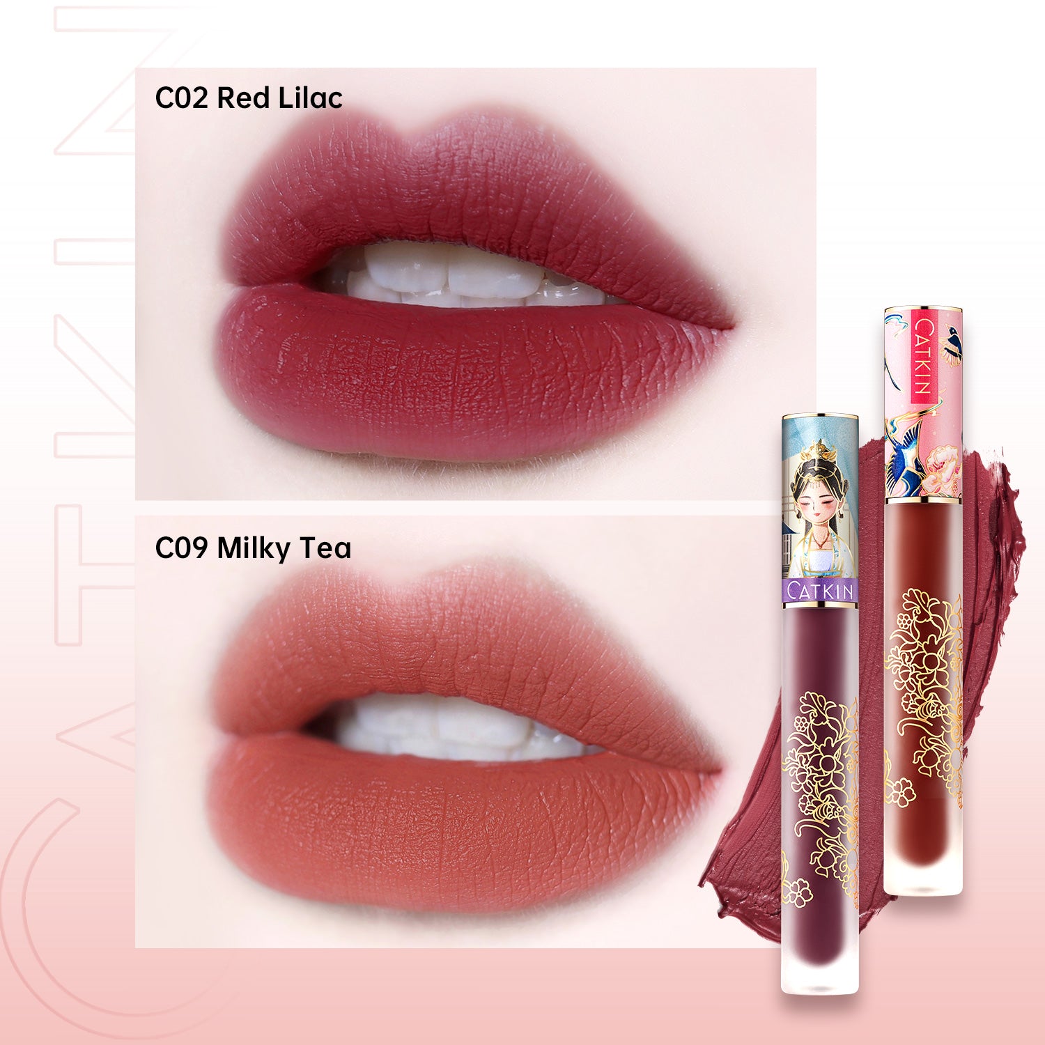 CATKIN Pretty Lightness Liquid Lip Gloss Duo Set 2pcs