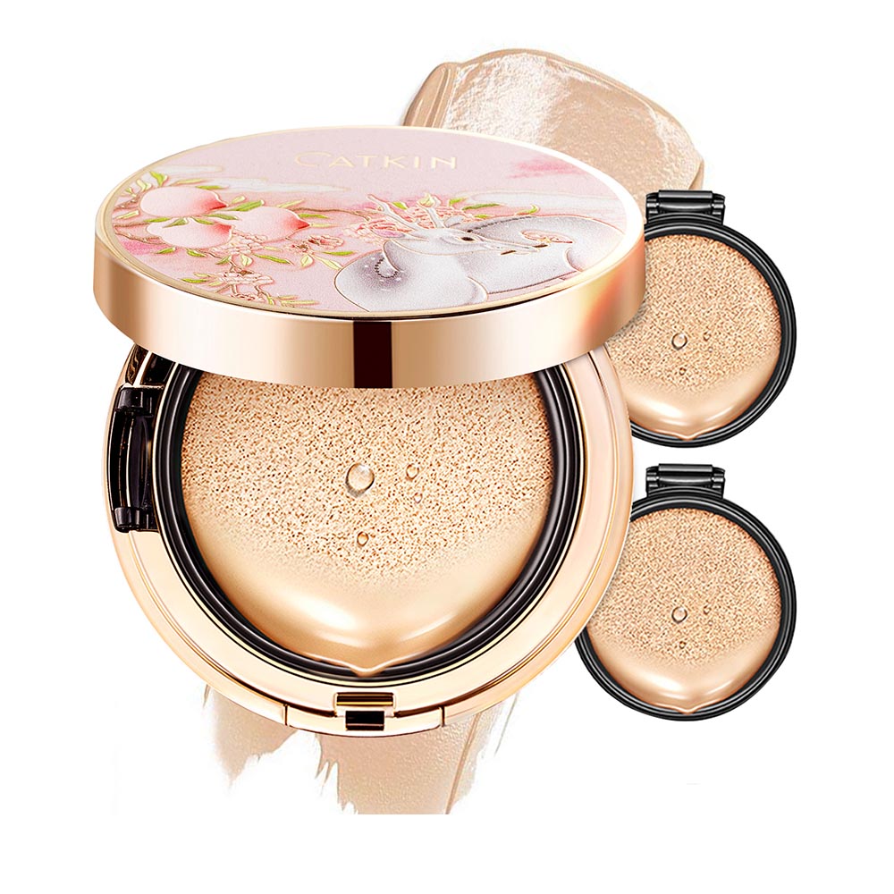 CATKIN Blossom BB Cream Air Cushion Foundation Natural Matte Finish Skin-Friendly Lightweight Long-Lasting Foundation