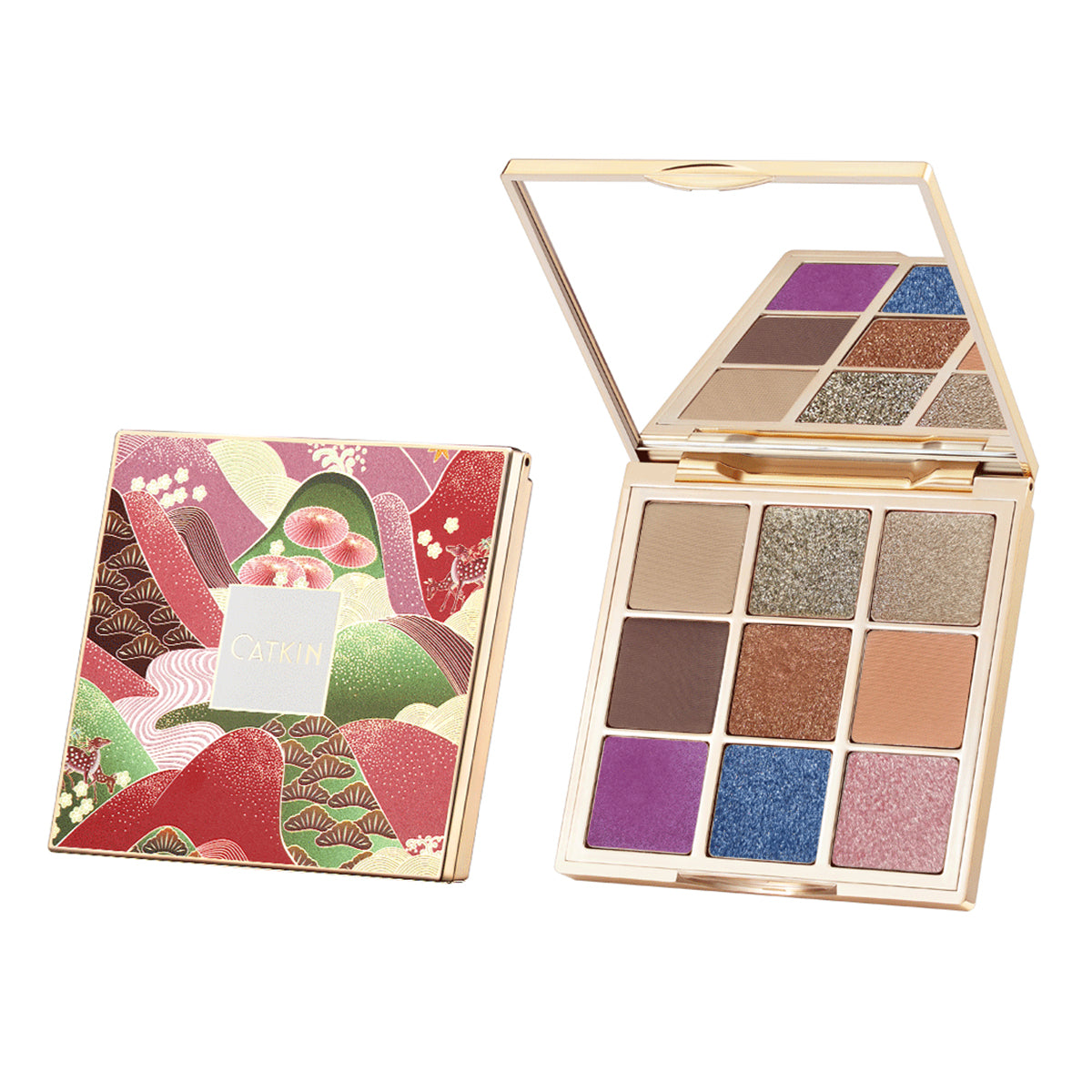 CATKIN 9 Pans Glitter Eyeshadow Palette C13 Glitter Eye Makeup Brown Eyes Makeup Eye Shadow Kit