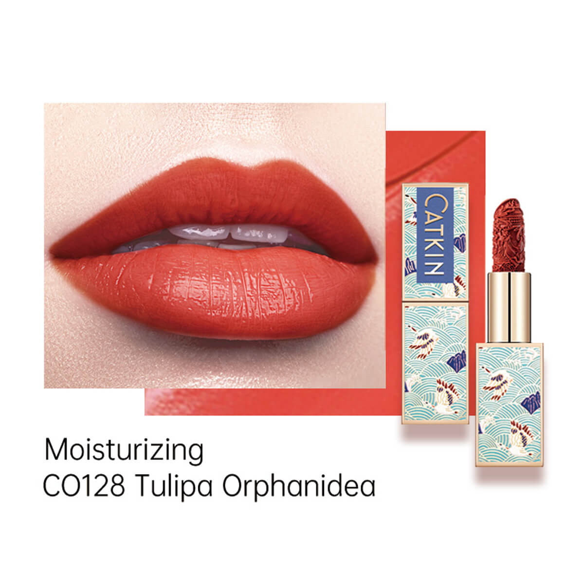 Catkin Rouge Carving Lipsticks Matte Finish Lipstick Moisturizing Long Lasting Smooth Nude Red Lipstick