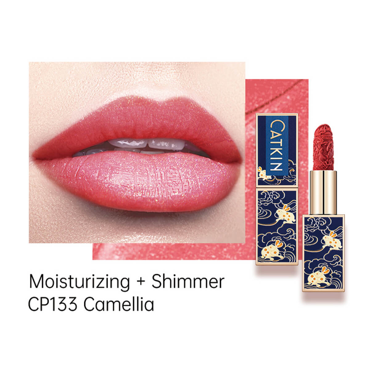 Catkin Rouge Carving Lipsticks Matte Finish Lipstick Moisturizing Long Lasting Smooth Nude Red Lipstick