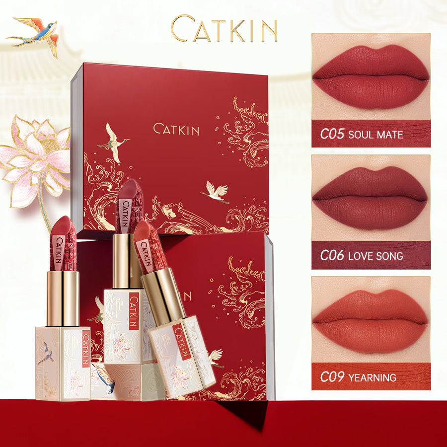 CATKIN Dreamworld Carving Love Poems Lipstick 3pcs Set