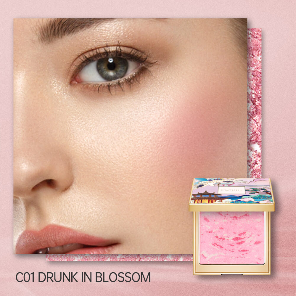 CATKIN Highlighter & Cheek Blush Powder Makeup Matte Natural Glow For Radiant, Flushed Cheeks