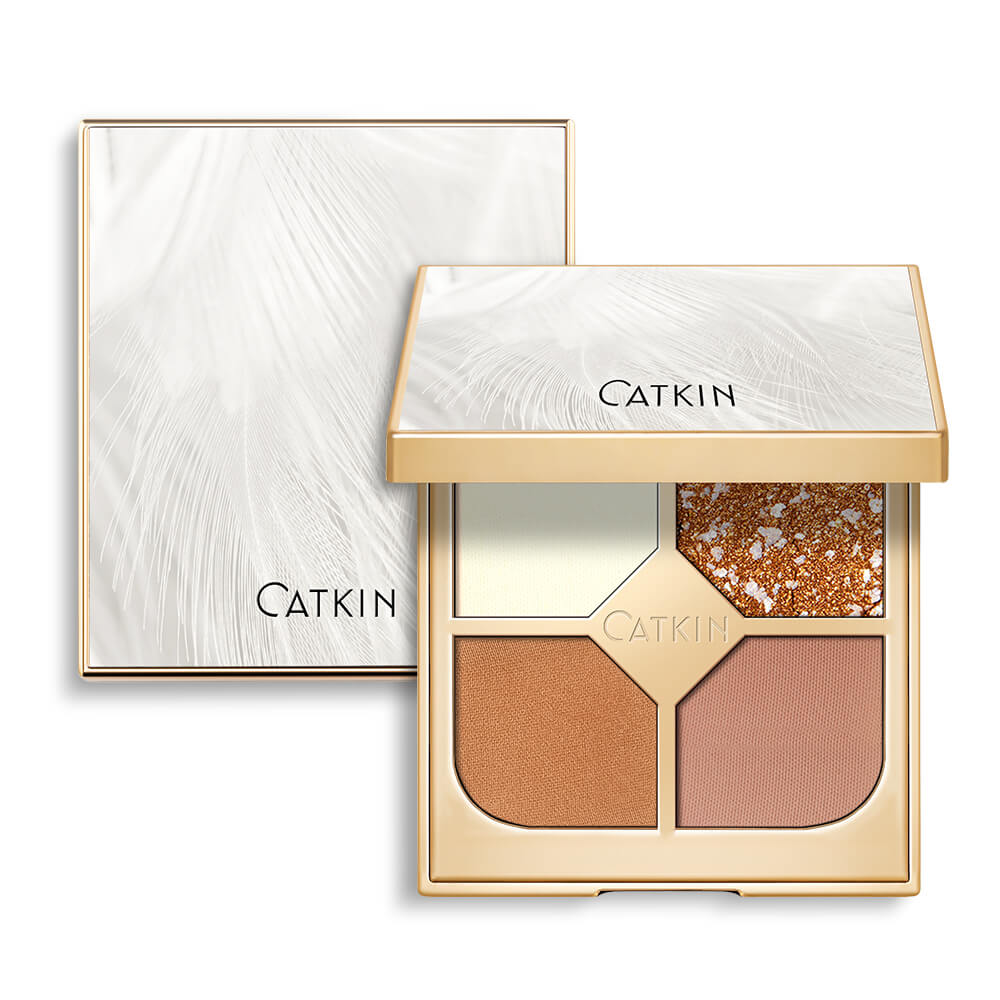 CATKIN Gilt Luxury Shimmer Quad Eyeshadow Palette  Highly Pigmented Eye Makeup Palette, Matte Shimmer Metallic Eyeshadow Pallet Long Lasting