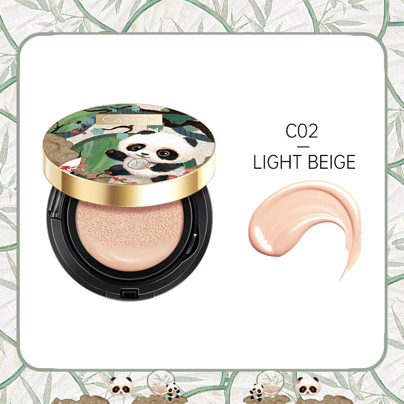 CATKIN Panda Land Coverage Light Weight Cushion Foundation BB Cream Waterproof Long Lasting Makeup Skin Nourishing Hyaluronic Acid Foundation