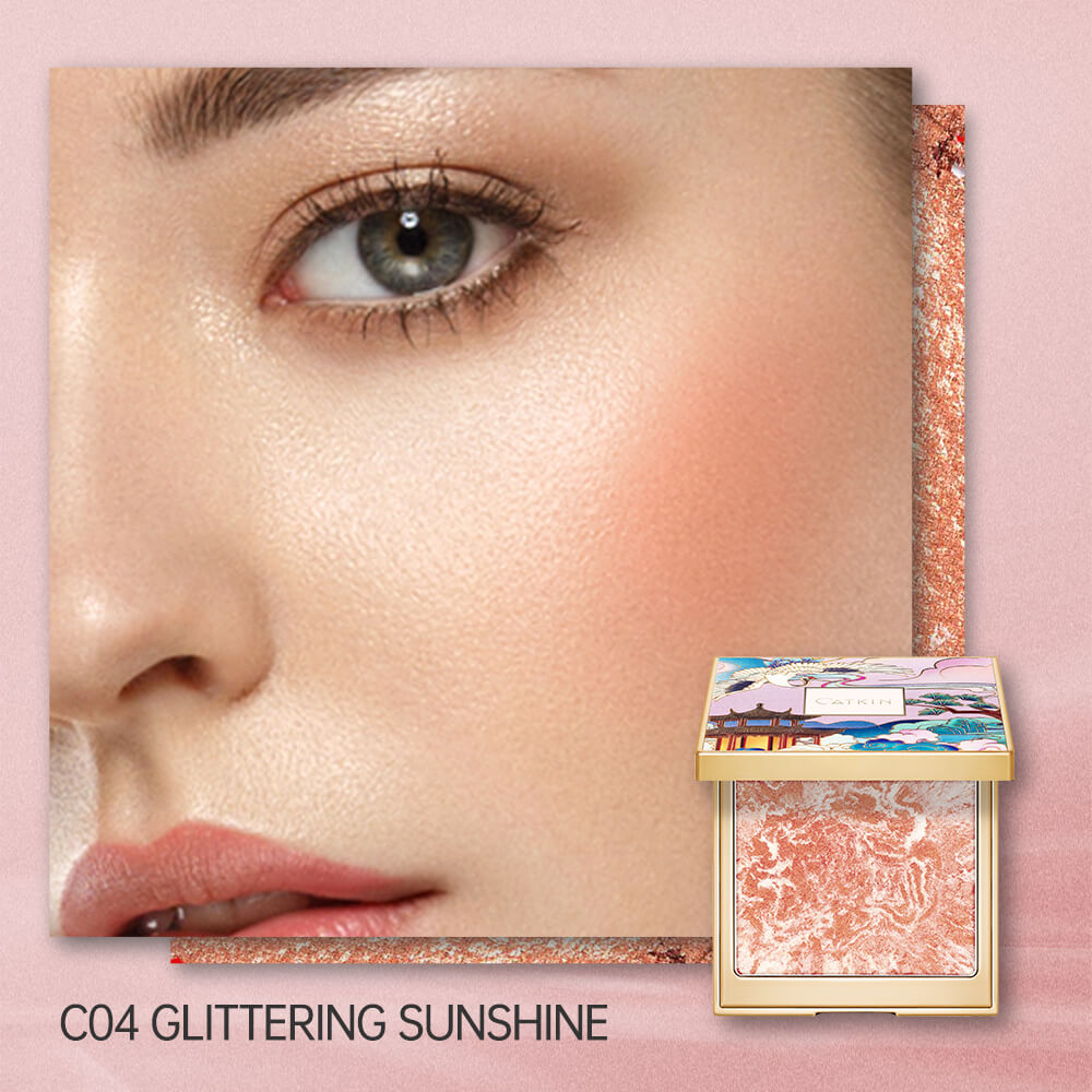 CATKIN Highlighter & Cheek Blush Powder Makeup Matte Natural Glow For Radiant, Flushed Cheeks