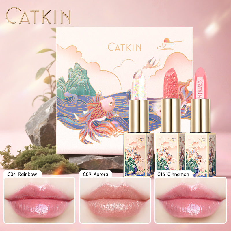 CATKIN Lip Care Gift Set 3pcs Lip Balms Color Change Lip Gloss