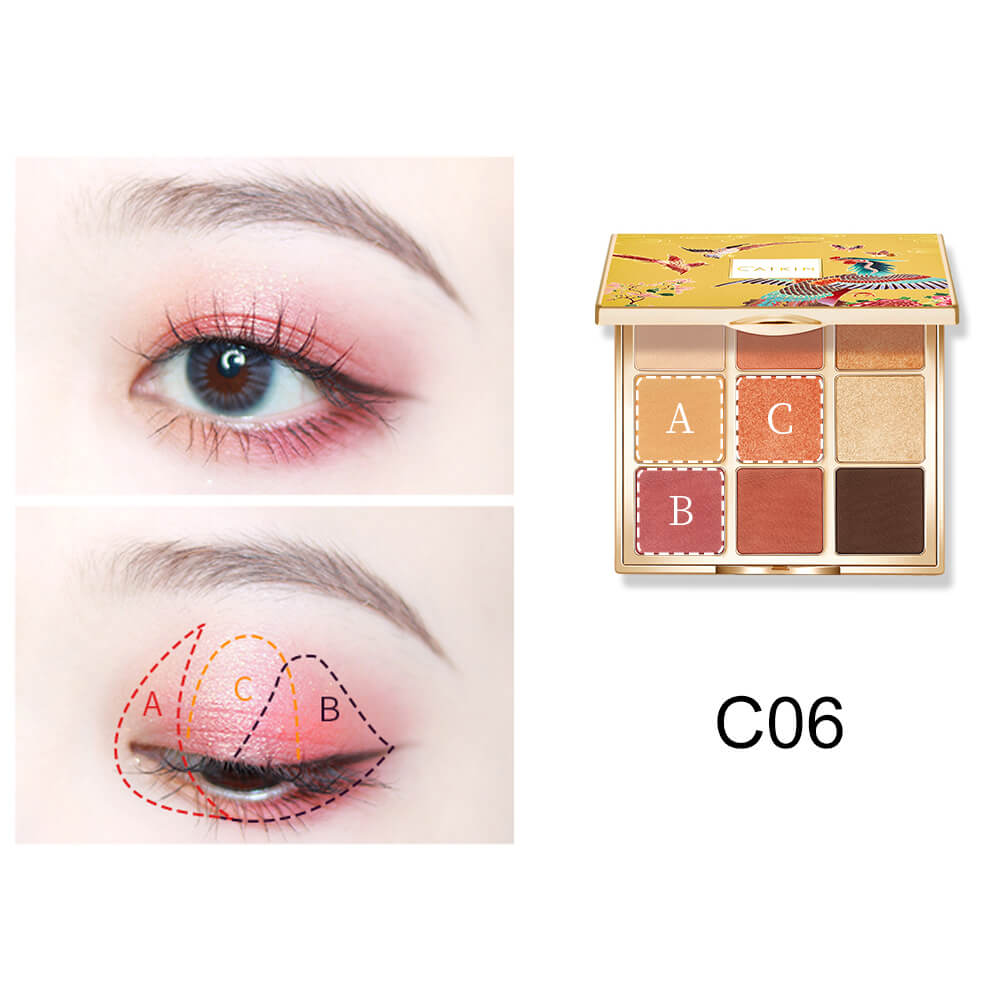 Catkin Phoenix Eyeshadow Palette C06 Highly Pigmented Eye Makeup Palette, Matte Shimmer Orange Yellow Eyeshadow
