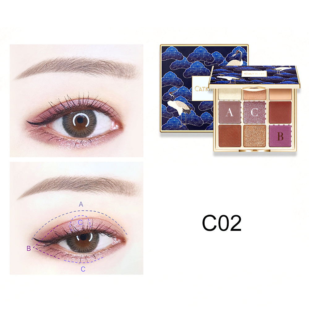 Catkin Summer Rain Eyeshadow Palette C02 Glitter Eye Makeup Brown Eyes Makeup Eye Shadow Kit