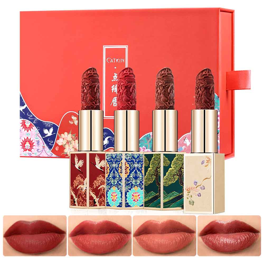 Catkin Rouge Carving Lipstick Set Famous Matte Lipstick Shades Rouge Carving Lipsticks Orange Nourish Lipstick 