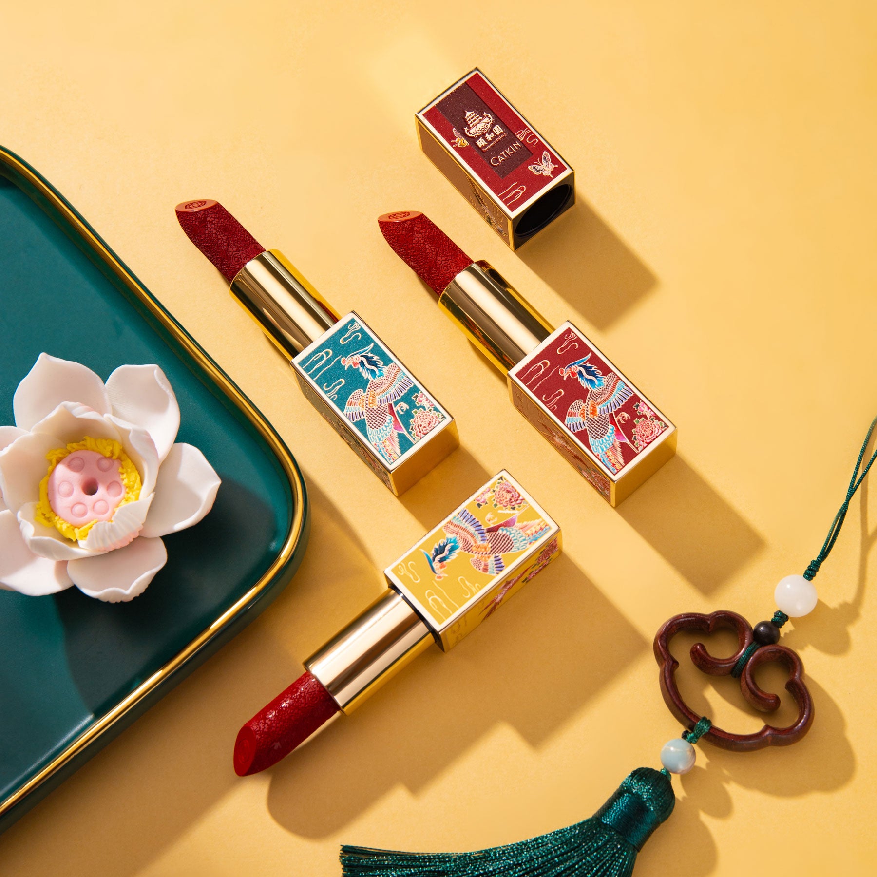 Catkin Summer Palace Carving Lipstick Red Lip Rouge Carving Lipsticks Long-Lasting Superstay Lipstick 