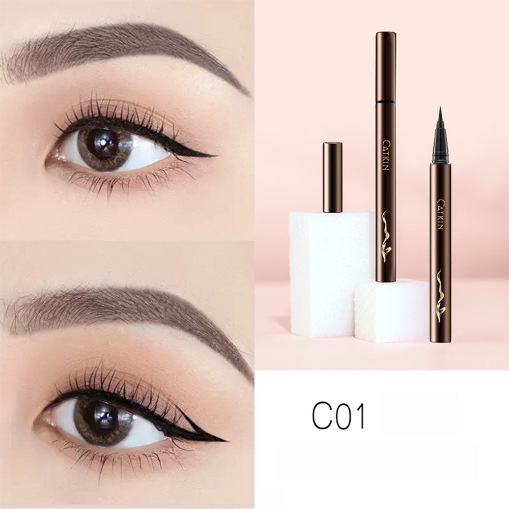 Skynd dig Tilbagetrækning Repræsentere Catkin Smooth Natural Waterproof Liquid Eyeliner Versatile Black Eyeliner