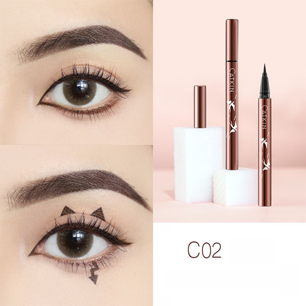 Catkin Highly Pigmented Waterproof Smooth Natural Liquid Eyeliner Versatile Black 