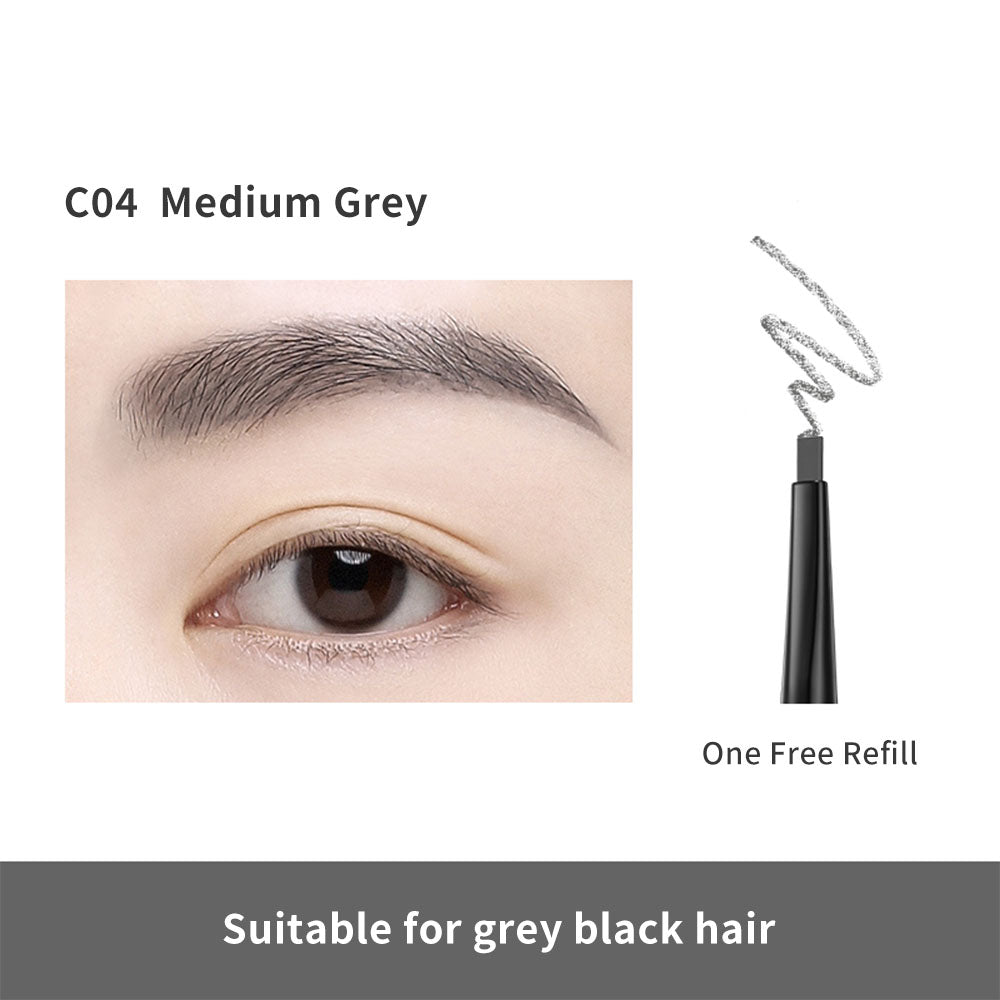 Catkin Shape Refillable Eyebrow Pencil Long Lasting Waterproof Eyebrow Makeup C04 Medium Grey