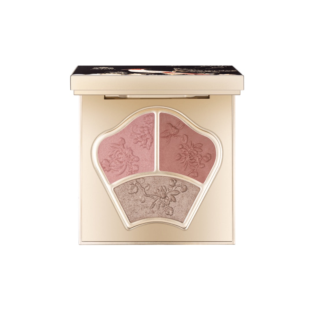 Catkin X Summer Palace Trio Shades Highlighter Cheek Blush Bronzer Matte Shimmering Shades Pink Rose Cherry Blush Natural-Looking Blush