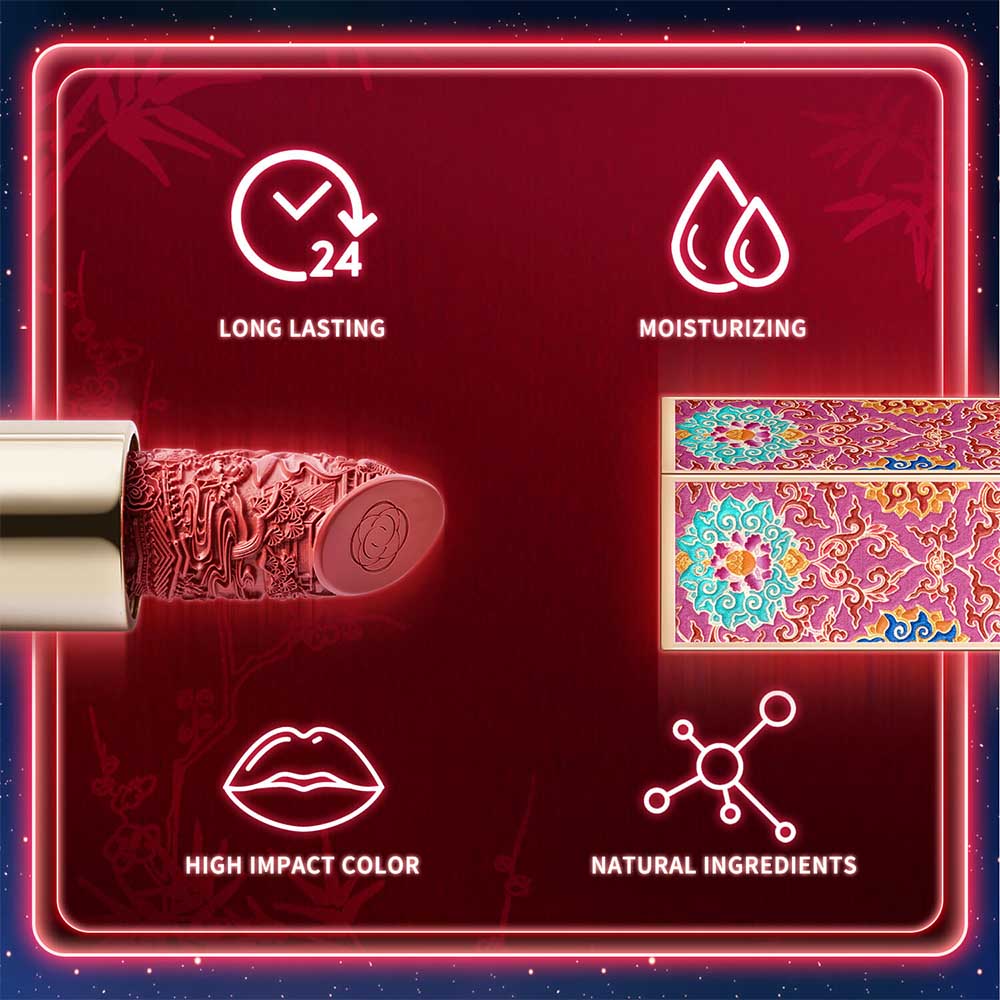 Catkin Rouge Carving Lipstick Red Bean CO137 Long-Lasting Waterproof Longwear Matte Lipstick Glitter Lipstick